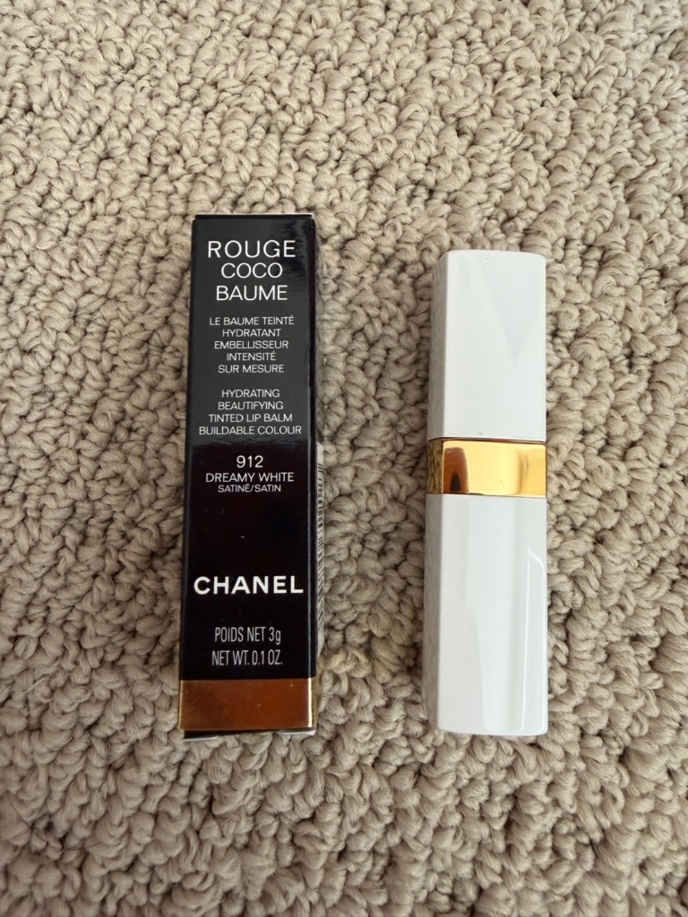 Chanel Rouge Coco Baume 912 Dreamy White Tinted Lip Balm 3g New